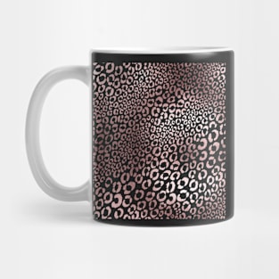 Leopard Print, Faux Rose Gold Mug